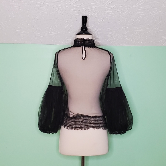 Allison New York Illusion Black Sheer Blouse - Picture 6 of 8